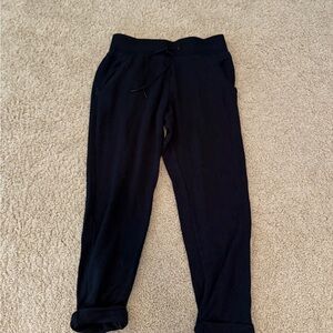 Athleta Black Track Pants Relaxed Fit Elastic Waistband